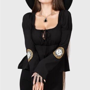 Brand new never worn, KILLSTAR long sleeve empire waste top size M